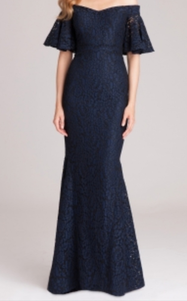 NWT Off the Shoulder Gown in navy